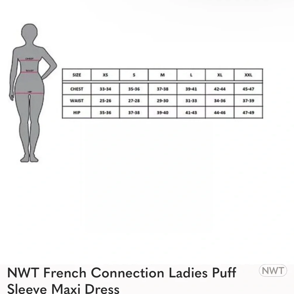 NWT French Connection Ladies Puff Sleeve Maxi Dress - Picture 4 of 4